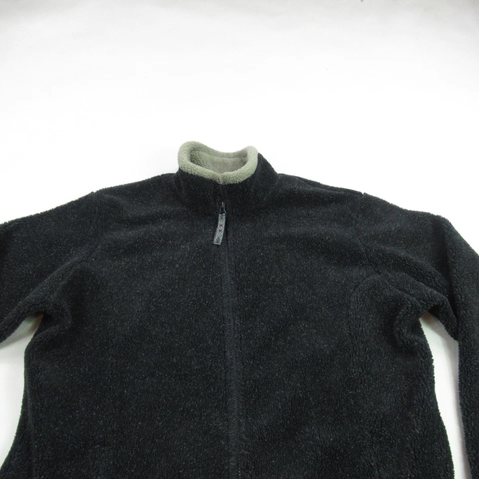 Cabelas Jacket Womens XL Black Fleece Long Sleeve Full Zip Pockets High Neck - Image 2 of 4