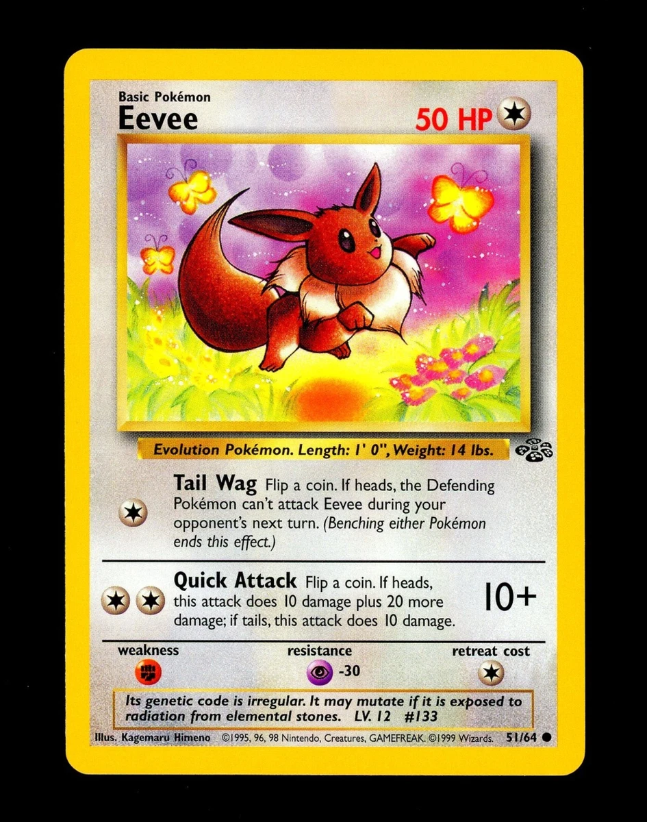 1999 eevee pokemon card value Pokémon TCG Common Base Set Individual Collectible Game Cards for sale Extra Water Energy after the 2nd doesnt count. EEVEE 51/64 POKEMON CARD 1999