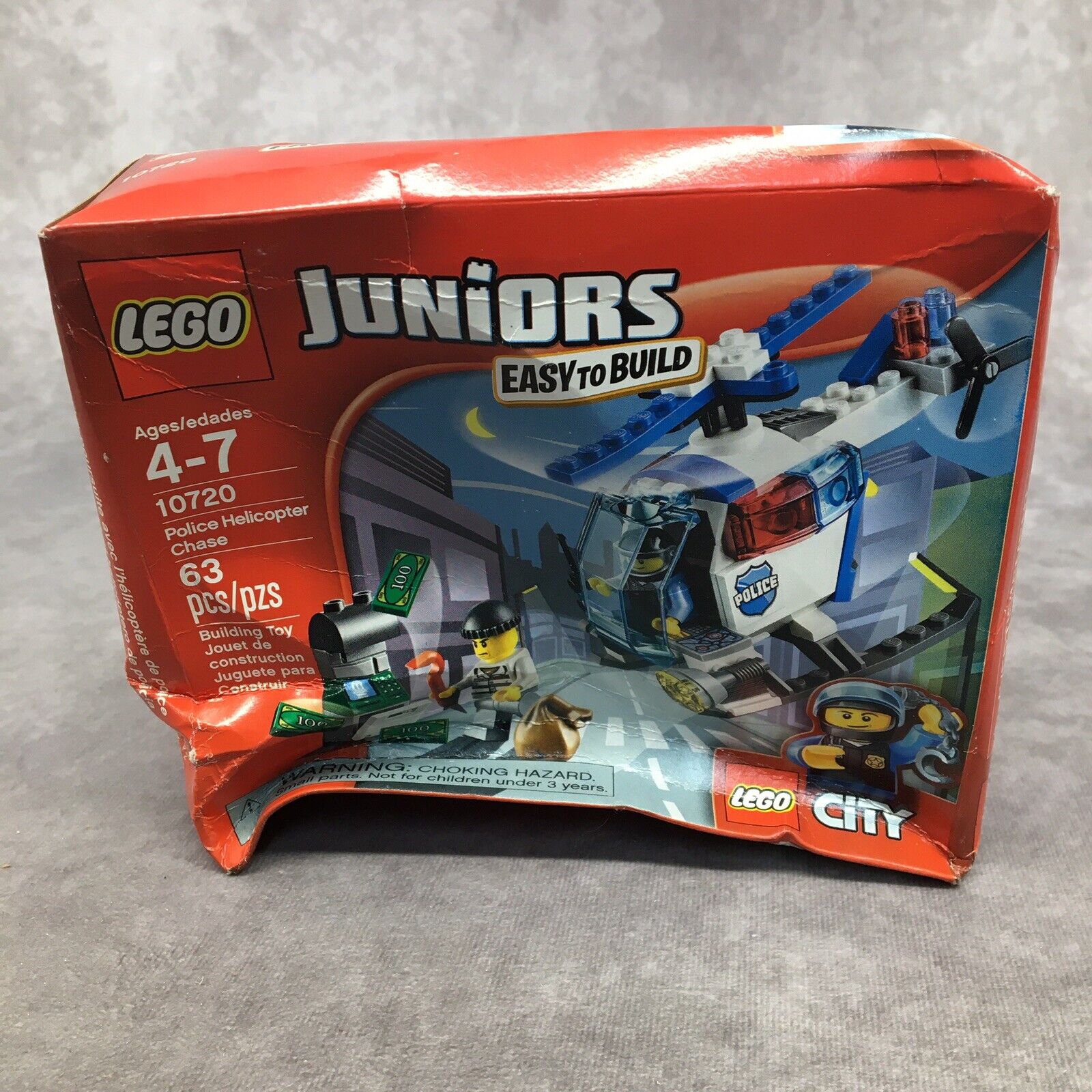 LEGO Juniors Police Helicopter Chase 10720 Box Damaged- Hole in box-Unopened