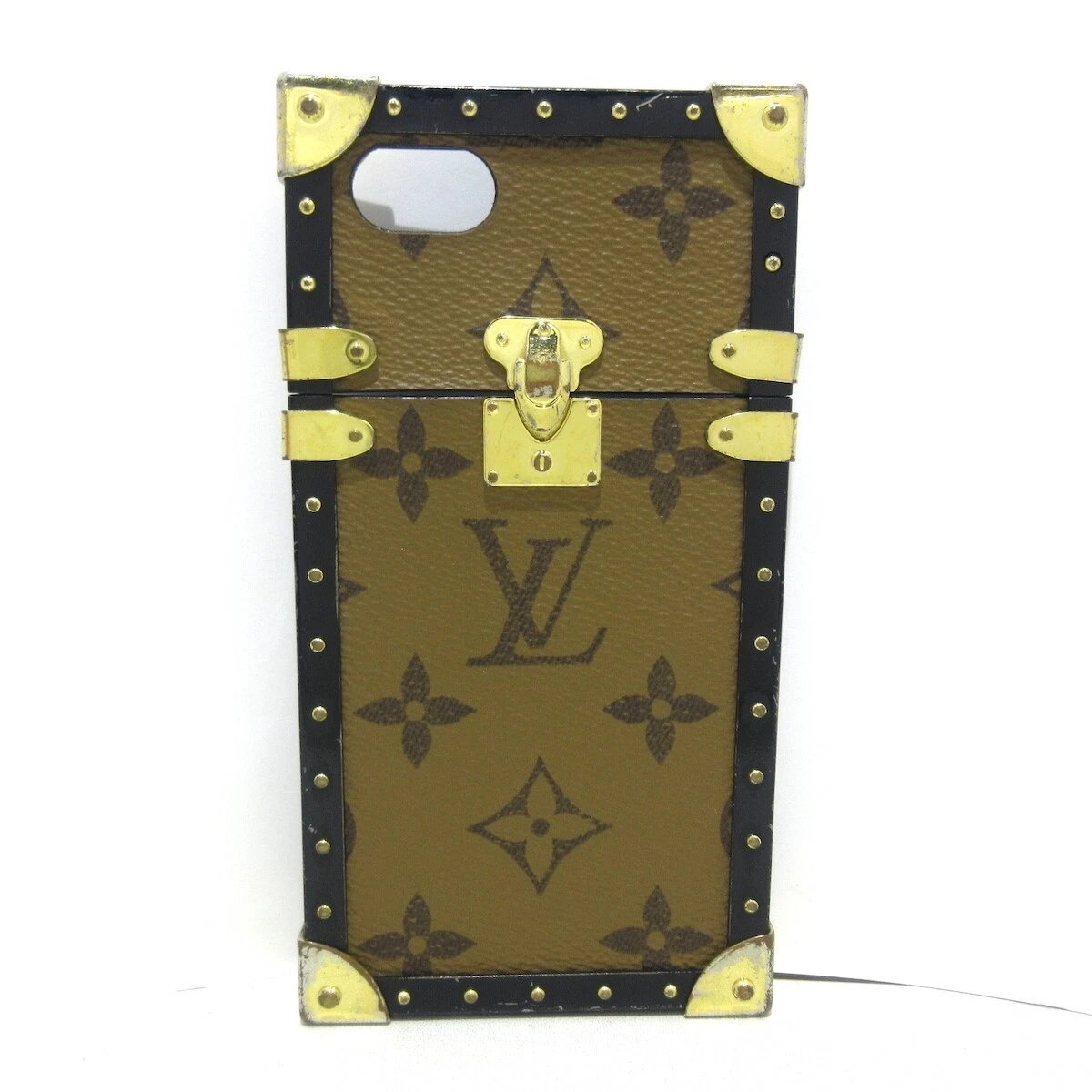 Auth LOUIS VUITTON Eye Trunk iphone7 M64484 Monogram Reverse 