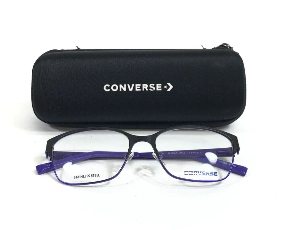 Monturas para gafas Converse Q200 NEGRO/PÚRPURA ojo de gato borde completo 52-16-135 Foto 2 de 4