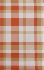 Orange and Tan Country Plaid Vinyl Flannel Back Tablecloth Various Sizes