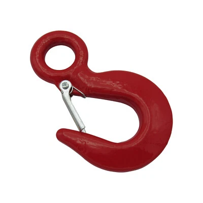 SECUREFIX DIRECT 1 Ton Large Eye Hook With Safety Catch (Alloy Steel Red Lifting Tested)
