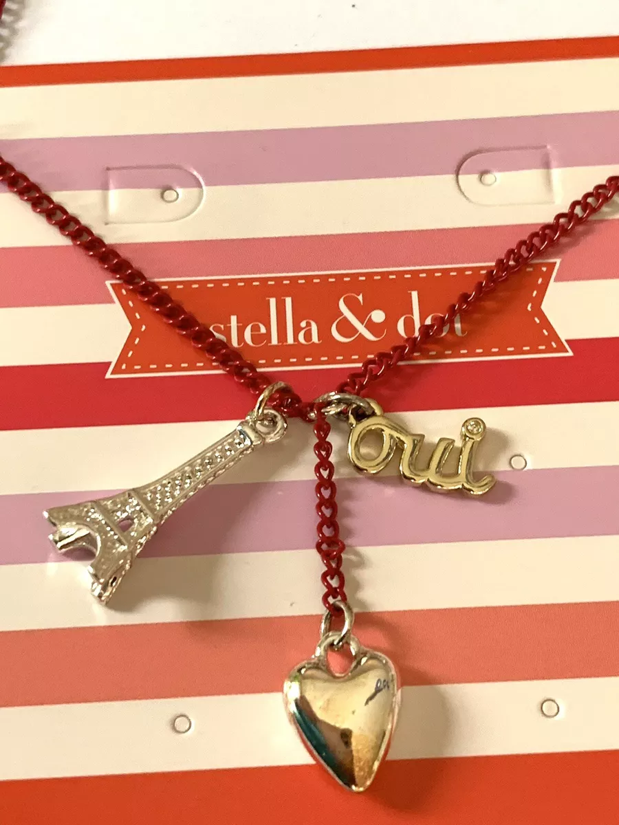 Stella And Dot From Paris With Love Necklace Eiffel Tower Heart