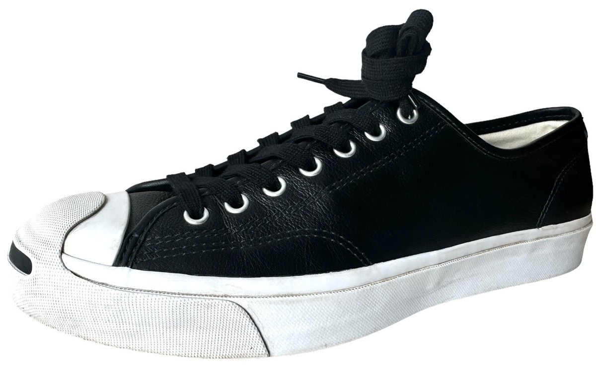 Converse Jack Purcell Mens size 10 Black Leather 164224C Casual