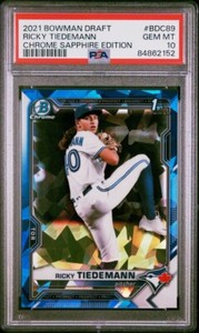 2021 Bowman Draft Chrome Sapphire #BDC89 Ricky Tiedemann PSA 10 ⚾️