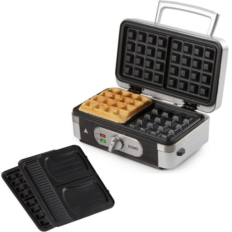 3in1 Profi WAFFELEISEN + TOASTER + SANDWICH-MAKER belgische Waffeln Snackmaker