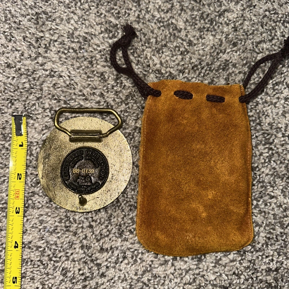 Moneda de medio dólar Franklin 1948 herencia como nueva hebilla de cinturón vintage con estuche rara Foto 4 de 4