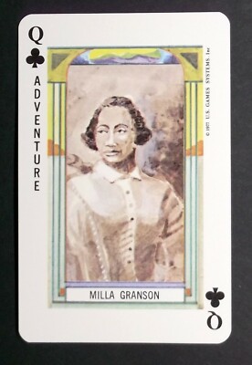 1 x playing card Black History American Milla Granson - Queen of Clubs