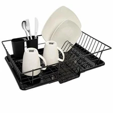 Sweet Home Collection Dish Drainer Drain Board and Utensil  Assorted Colors 