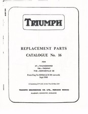 Triumph Parts Manual Book 1962 Thunderbird 6t Trophy Tr6 Bonneville T120