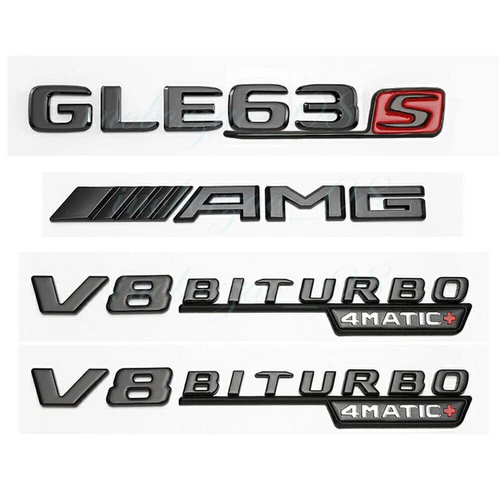 Pegatinas emblemas coche negro brillo para Mercedes GLE63s AMG V8 biturbo 4matic - Imagen 2 de 4