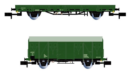 Arnold HN6567 Set 2 Vagónes Mantenimiento Librea Verde Escala N 1/160 - Imagen 3 de 6