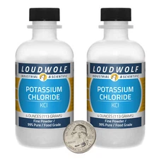 Potassium Chloride / 8 Ounces / 2 Bottles / 99% Pure Food Grade / Fine Powder