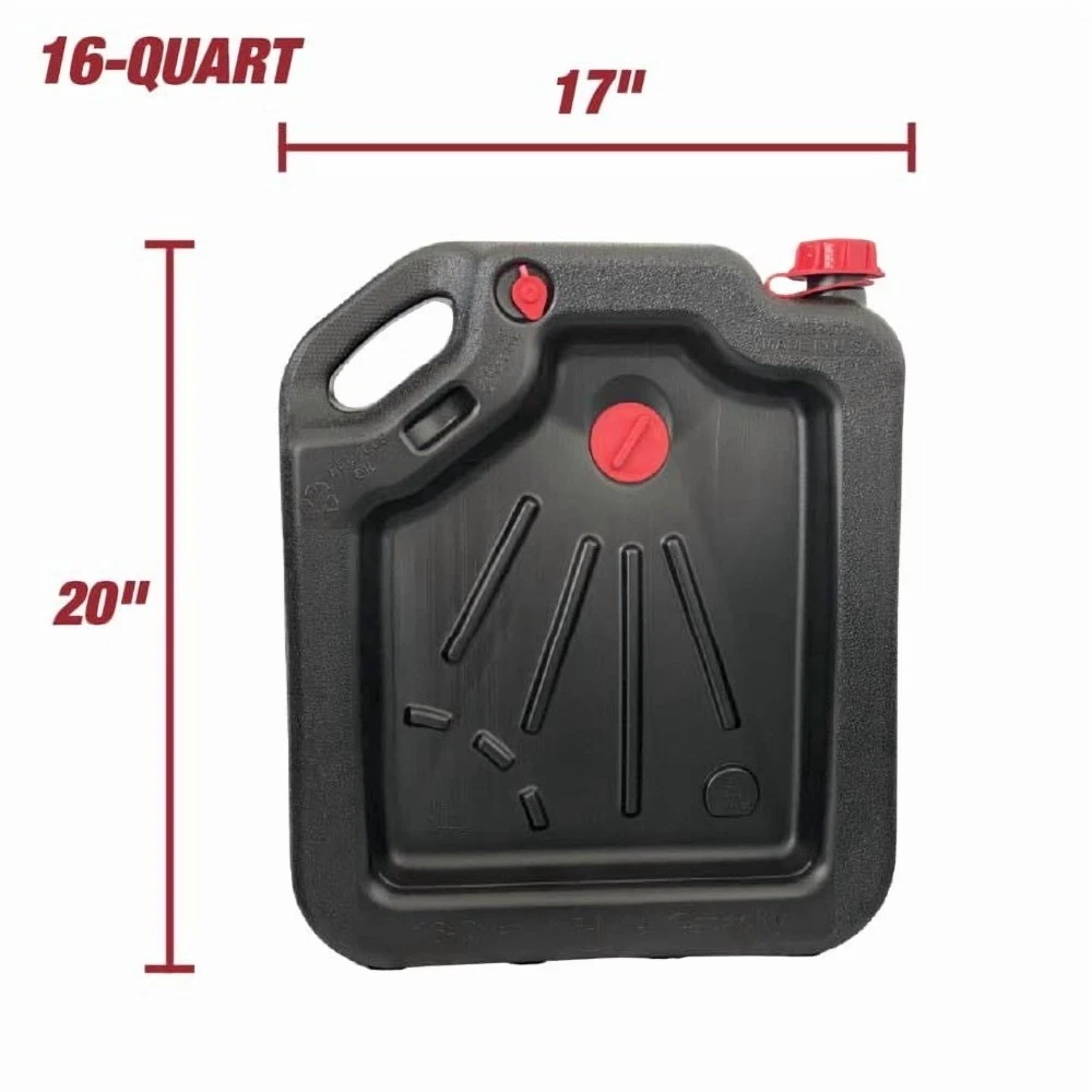 16-Quart Automotive Drain Pan Container Oil Change Fluid Collection - thumbnail 3