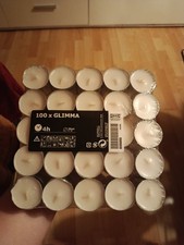 IKEA Glimma 100 Teelichter duftneutral 4h Brennzeit in Aluhülse Ø 38mm OVP