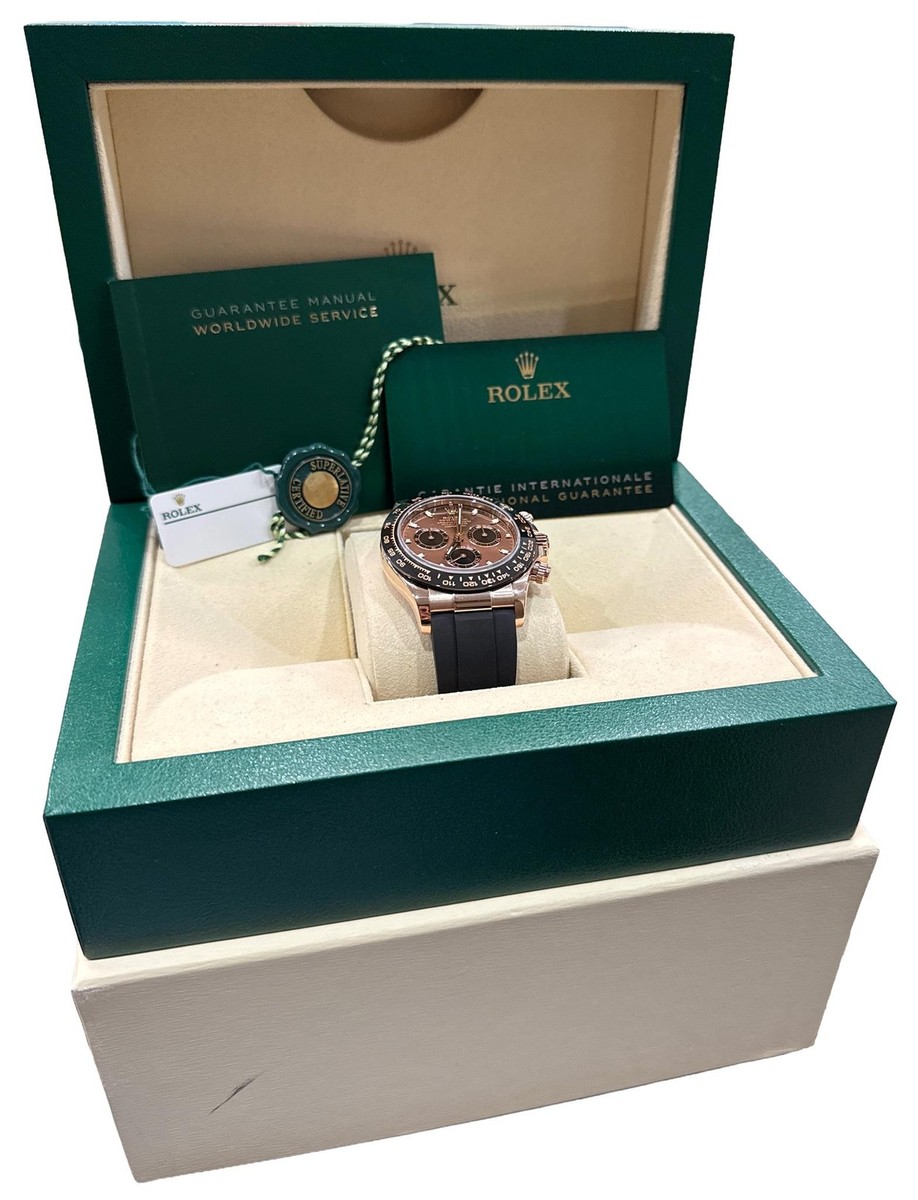 2023 PAPERS Rolex Daytona CHOCOLATE Brown 18K Rose Gold OYSTERFLEX