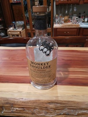 MONKEY SHOULDER EMPTY SCOTCH WHISKEY BOTTLE 750ML SCOTLAND MONKEY THEME NICE!