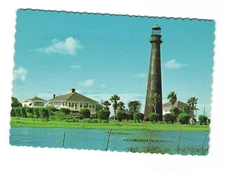 Silent Sentinel, historic landmark, lighthouse on BOLIVAR Peninsula VTG postcard