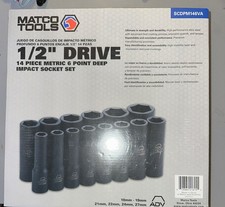Matco Tools 12 Drive 14 Piece Metric 6 Point Deep Impact Set Scdpm146va