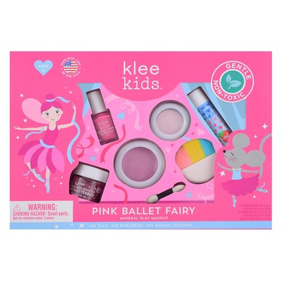 Luna Star Naturals Klee Kids Deluxe Play Makeup Kit. Gentle Pink Ballet Fairy 
