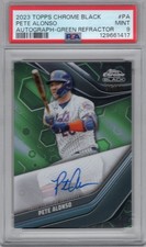 2023 TOPPS CHROME BLACK PETE ALONSO GREEN REFRACTOR AUTO /99 PSA 9 MINT