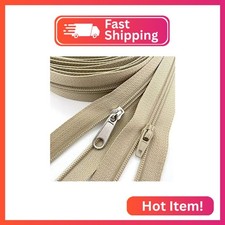 10Yards Bulk Zippers 3 Nylon Coil Zippers by The Yard with 15pcs Auto-Lock Zipp