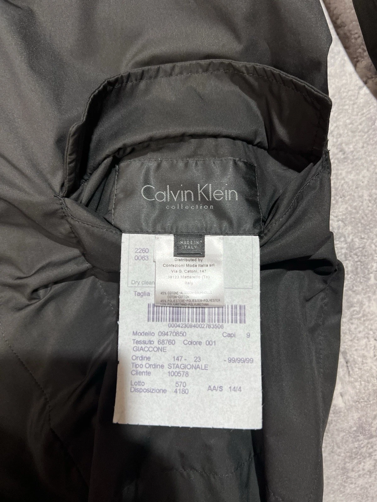 ⁠VTG Calvin Klein Collection Italy Reversible Coat Jacket Mens L 50 Dark Navy⁠ image 21