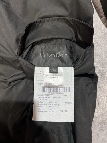⁠VTG Calvin Klein Collection Italy Reversible Coat Jacket Mens L 50 Dark Navy⁠ image 21