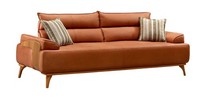Elegantes Orangefarbenes Stoffsofa 3-Sitzer Modernes Design