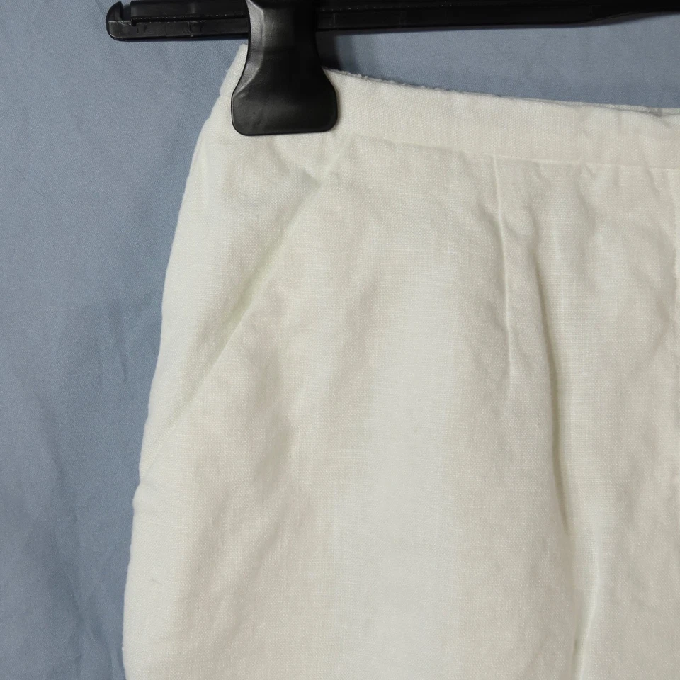 PANTALONES DE LINO FORRADOS BLANCOS DE COLECCIÓN Laura Ashley Pierna Ancha con Bolsillos ELÁSTICOS/CREMALLERAS talla 10 Foto 3 de 4