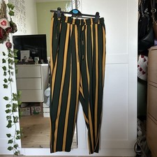 Pretty Little Thing Green And Yellow Striped Trousers