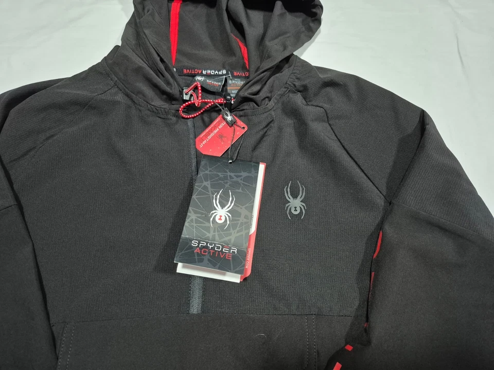 Chaqueta Pullover Spyder Activa Para Hombre Con Capucha Elástica Secado Rápido ProWeb Talla Mediana Foto 4 de 4