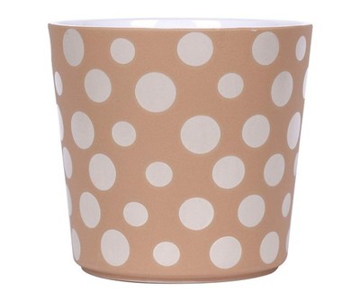 Blue Sky Ceramic Polka Dot Sand 6.5'' Flower Pot, Multi Color