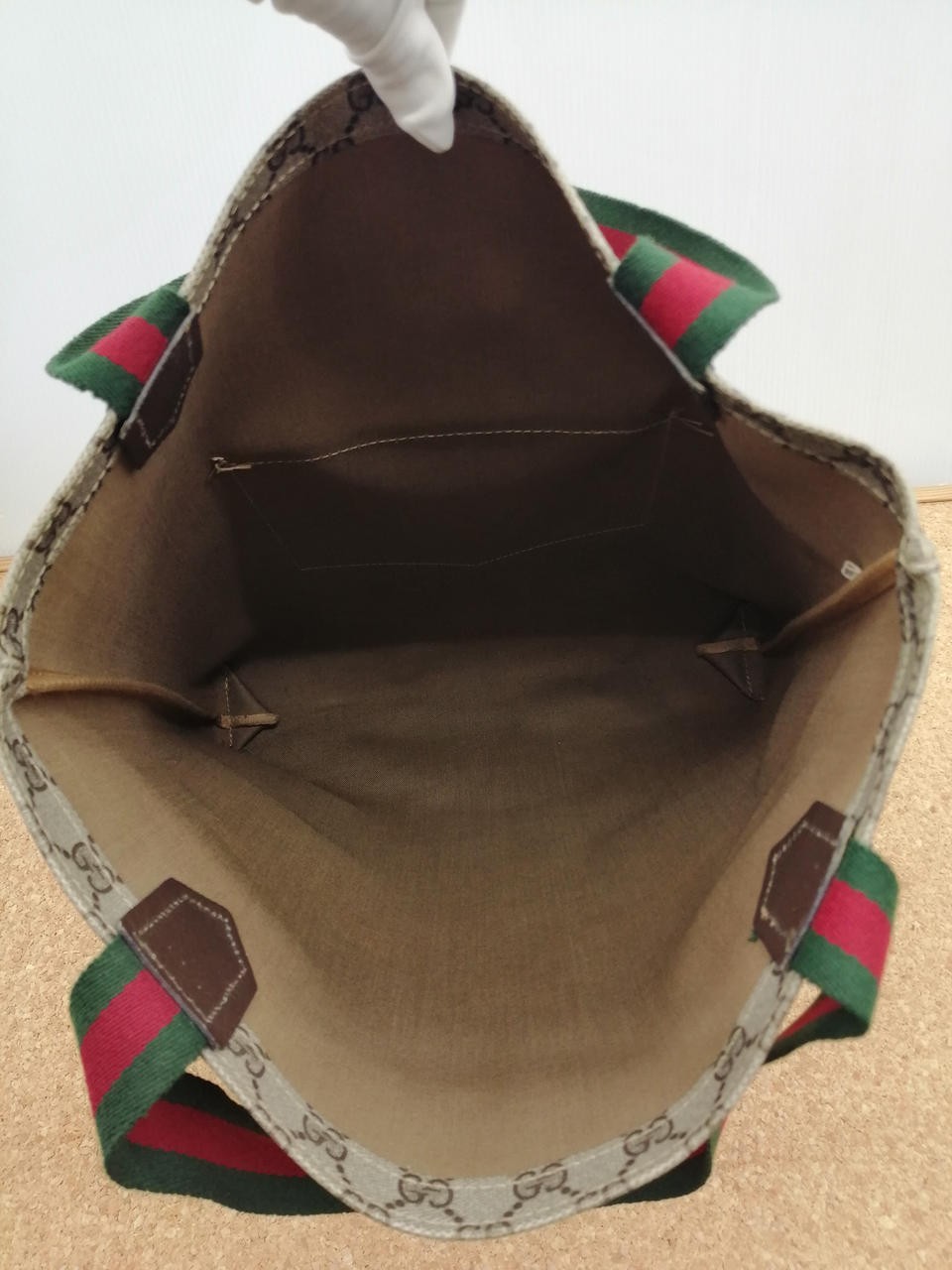 Old Gucci Gg Pattern Pvc Processing Sherry Line T… - image 9