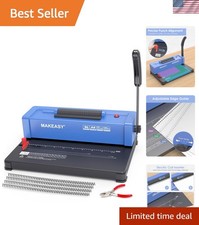 Spiral Binding Machine, 4:1 Pitch, 12 Sheets Punch Capacity, Electric Coil In...