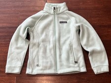Columbia Mint Green Girls Small Full Zip Pocket Fleece Logo Track Jacket Coat