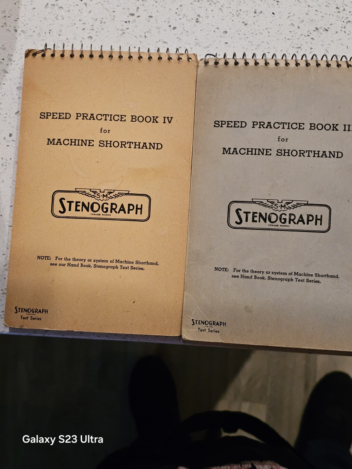 Vintage Rare Lot Of 2 Stenograph Practice Books III, IV, Shorthand 1940 Spiral