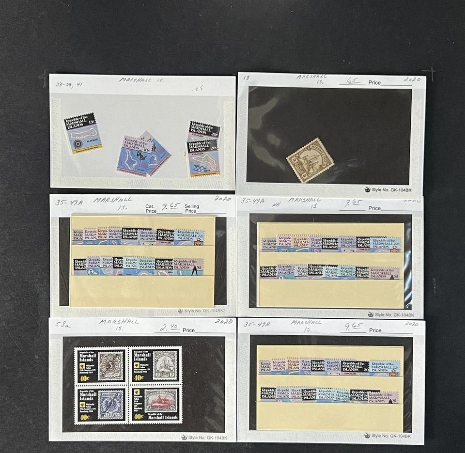 Marshall Islands Stamp Collection on Dealer Cards $165 Cat Val ZAYIX 0825CB14545 - Image 2 of 4