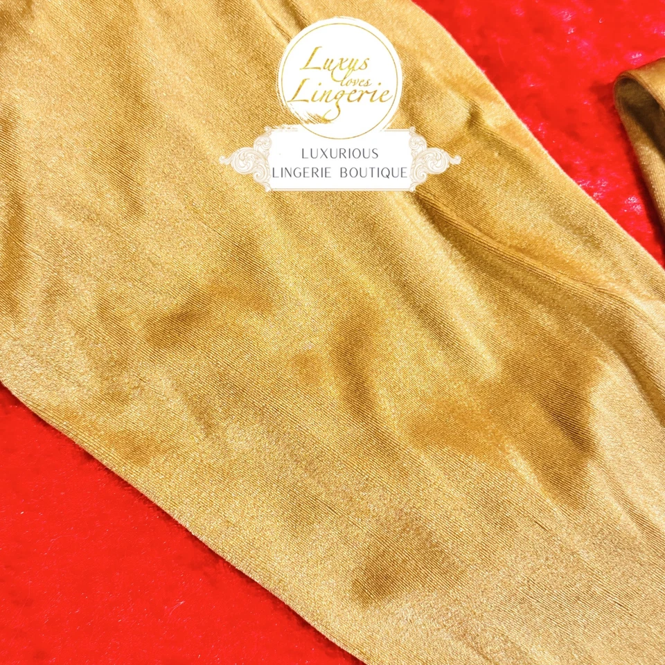 SATIN DE LUXE TIGHTS by WOlford XS golden gold Strumpfhose Glanz Satin Design - Bild 2 von 2