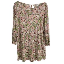 J Jill Dress Womens XL Floral Love Linen Long Sleeve Spring Casual Lightweight