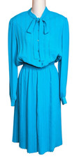 DVF Diane Von Furstenberg Vintage Secretary Pleated Bow Dress 10