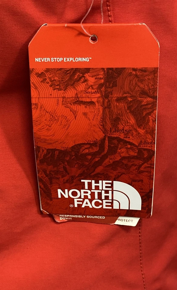 Jaqueta com capuz The North Face feminina Tremaya Parka ganso vermelho XS nova com etiquetas - Imagem 4 de 4