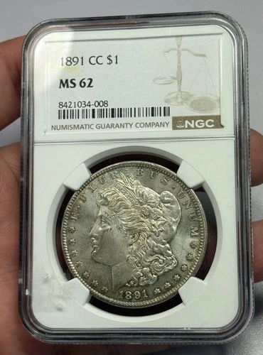 1891 CC Morgan Silver Dollar NGC MS62