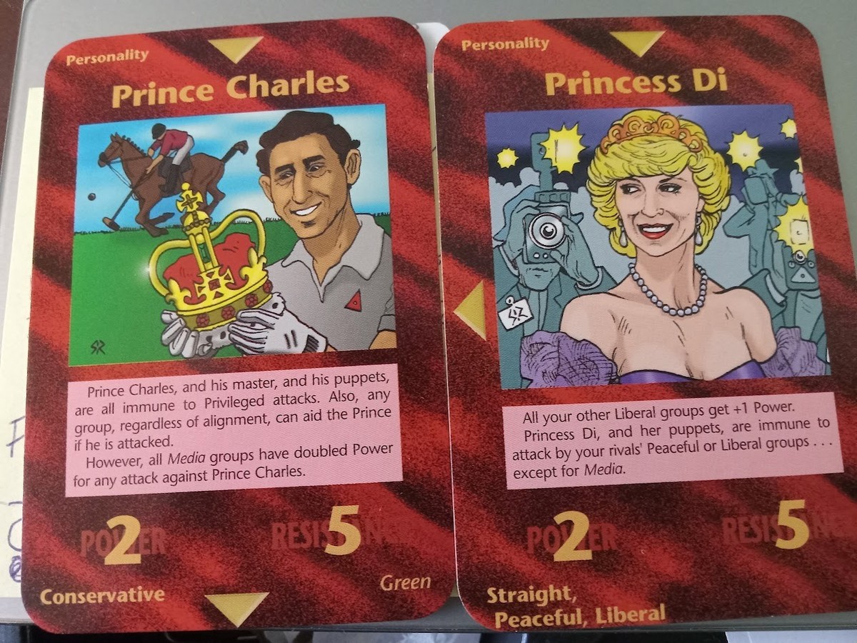 Illuminati card game (2 cards) LIMITED Princess Di(Liberal)Prince