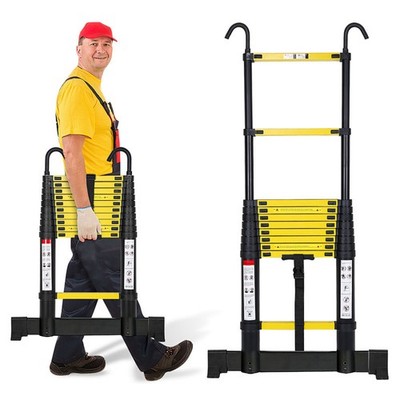 Teleskopleiter Leiter Klappleiter Ausziehbar Alu Stehleiter Anlegeleiter Haken