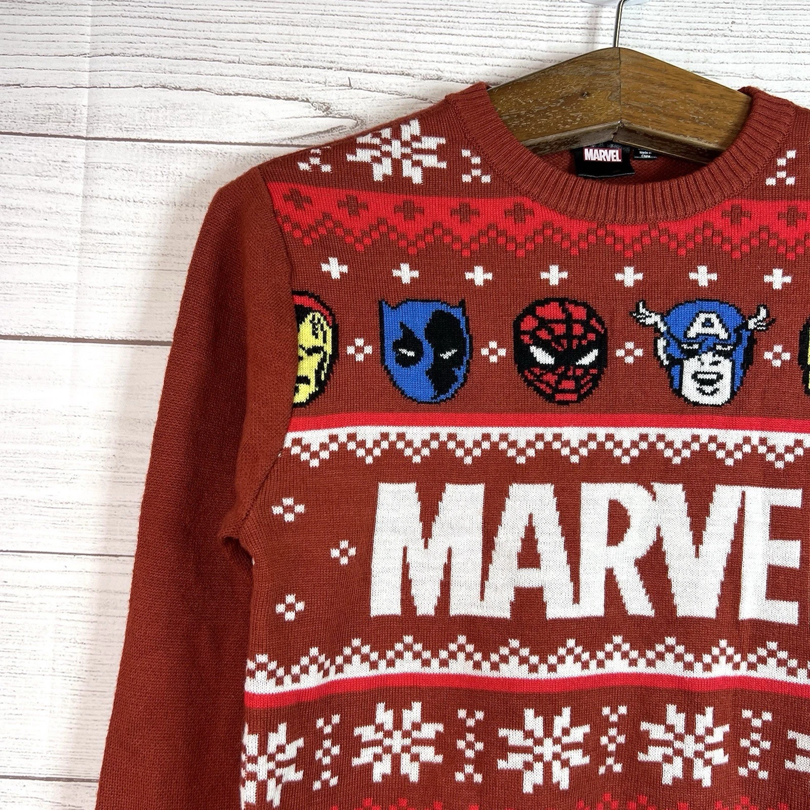 Marvel Avengers Ugly Christmas Sweater Holiday Iron Man Hulk Spiderman