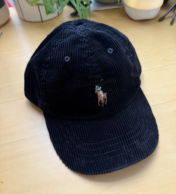 Polo Ralph Lauren Cord Baseballkappe Baumwolle Schwarz Unisex Einheitsgröße