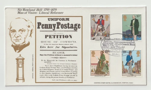 22/8/1979 UK GB FDC - Rowland Hill - Uniform Penny Postage - Kidderminster #3