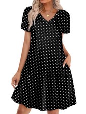 Polka Dot Dress Black and White 2026 Elegant Classy Summer Wedding Guest Sund...